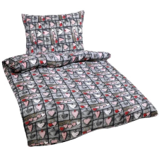Bellatex krepp - 140 × 200, 70 × 90 cm - piros szívecske lakástextília