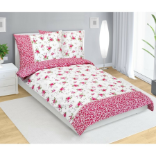 Bellatex Rózsa pamut ágyneműhuzat rózsaszín, 140 x 200 cm, 70 x 90 cm lakástextília