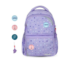 BELMIL Iskolatáska, cipzáras, BELMIL "Maxi Pack Purple Dots", lila pöttyös iskolatáska