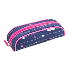 BELMIL Tolltartó, henger alakú, cippzáras, BELMIL "Simple Hearts", rózsaszín szív tolltartó