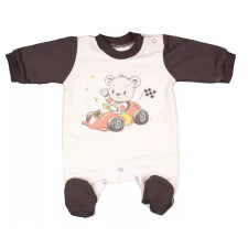  Belül bolyhos hosszú ujjú kisfiú rugdalózó Versenyautós maci mintával (56) rugdalózó