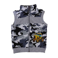  Belül bolyhos kisfiú terepes mellény traktor mintával - 104-es méret gyerek mellény