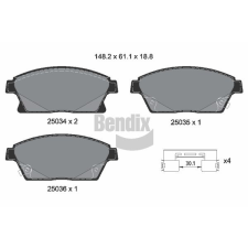 BENDIX Braking fékbetétkészlet, tárcsafék BENDIX Braking BPD1051 autóalkatrész