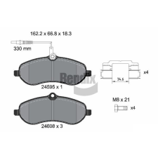 BENDIX Braking fékbetétkészlet, tárcsafék BENDIX Braking BPD1068 autóalkatrész