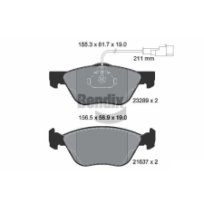BENDIX Braking fékbetétkészlet, tárcsafék BENDIX Braking BPD1137 autóalkatrész