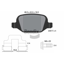 BENDIX Braking fékbetétkészlet, tárcsafék BENDIX Braking BPD1191 autóalkatrész