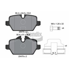 BENDIX Braking fékbetétkészlet, tárcsafék BENDIX Braking BPD1192 autóalkatrész