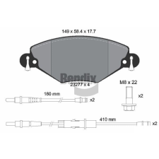 BENDIX Braking fékbetétkészlet, tárcsafék BENDIX Braking BPD1368 autóalkatrész