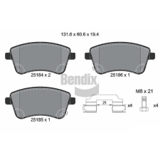 BENDIX Braking fékbetétkészlet, tárcsafék BENDIX Braking BPD1490 autóalkatrész