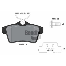 BENDIX Braking fékbetétkészlet, tárcsafék BENDIX Braking BPD1572 autóalkatrész