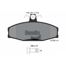 BENDIX Braking fékbetétkészlet, tárcsafék BENDIX Braking BPD1828 autóalkatrész