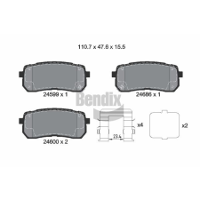 BENDIX Braking fékbetétkészlet, tárcsafék BENDIX Braking BPD2177 autóalkatrész