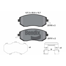 BENDIX Braking fékbetétkészlet, tárcsafék BENDIX Braking BPD2267 autóalkatrész