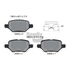 BENDIX Braking fékbetétkészlet, tárcsafék BENDIX Braking BPD2453 autóalkatrész