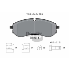 BENDIX Braking fékbetétkészlet, tárcsafék BENDIX Braking BPD2471 autóalkatrész