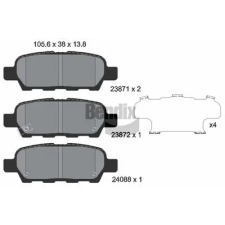 BENDIX Braking fékbetétkészlet, tárcsafék BPD1071 fékbetét