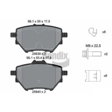 BENDIX Braking fékbetétkészlet, tárcsafék BPD1158 autóalkatrész