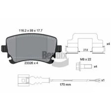 BENDIX Braking fékbetétkészlet, tárcsafék BPD1163 autóalkatrész