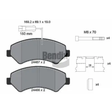 BENDIX Braking fékbetétkészlet, tárcsafék BPD1220 autóalkatrész
