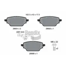 BENDIX Braking fékbetétkészlet, tárcsafék BPD2654 fékbetét