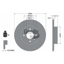 BENDIX Braking féktárcsa BDS1036 autóalkatrész