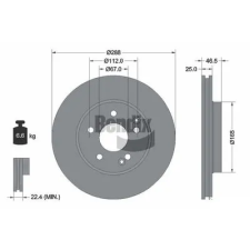 BENDIX Braking féktárcsa BDS1054HC autóalkatrész
