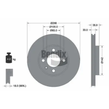 BENDIX Braking féktárcsa BDS1115 autóalkatrész