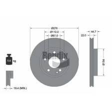 BENDIX Braking féktárcsa BDS1119 autóalkatrész