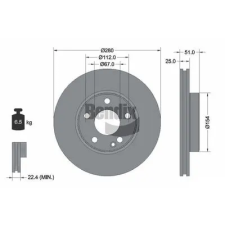 BENDIX Braking féktárcsa BDS1120HC autóalkatrész