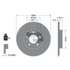 BENDIX Braking féktárcsa BDS1122 autóalkatrész