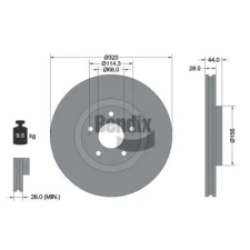 BENDIX Braking féktárcsa BDS1152 autóalkatrész