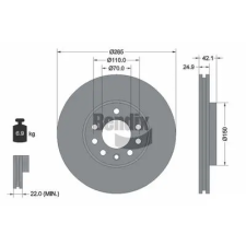 BENDIX Braking féktárcsa BDS1155HC autóalkatrész