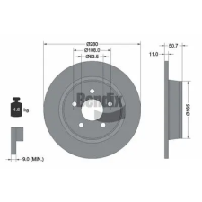 BENDIX Braking féktárcsa BDS1178 autóalkatrész