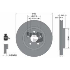 BENDIX Braking féktárcsa BDS1215HC autóalkatrész