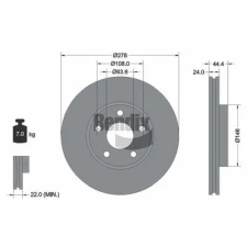 BENDIX Braking féktárcsa BDS1264 autóalkatrész