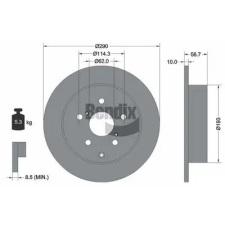 BENDIX Braking féktárcsa BDS1329 autóalkatrész