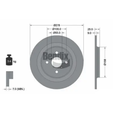 BENDIX Braking féktárcsa BDS1376 autóalkatrész