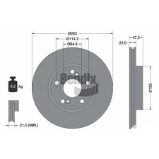 BENDIX Braking féktárcsa BDS1392 autóalkatrész