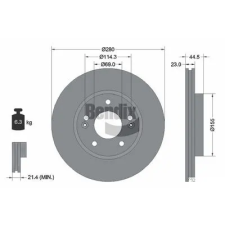 BENDIX Braking féktárcsa BDS1394 autóalkatrész