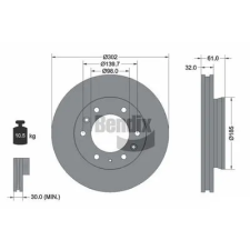 BENDIX Braking féktárcsa BDS1402 autóalkatrész