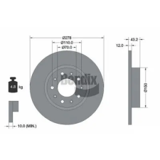 BENDIX Braking féktárcsa BDS1416 autóalkatrész