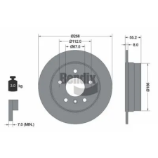 BENDIX Braking féktárcsa BDS1419 autóalkatrész