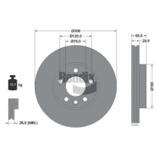 BENDIX Braking féktárcsa BDS1445 autóalkatrész