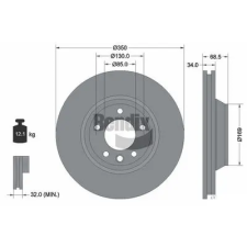 BENDIX Braking féktárcsa BDS1546LHC autóalkatrész
