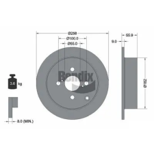 BENDIX Braking féktárcsa BDS1650 autóalkatrész