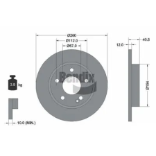 BENDIX Braking féktárcsa BDS1662 autóalkatrész