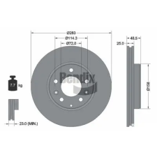 BENDIX Braking féktárcsa BDS1672 autóalkatrész