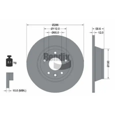 BENDIX Braking féktárcsa BDS1727 autóalkatrész