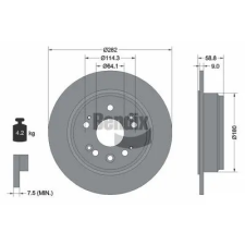 BENDIX Braking féktárcsa BDS1859 autóalkatrész