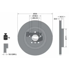 BENDIX Braking féktárcsa BDS2183HC autóalkatrész